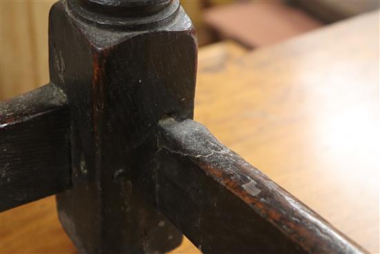 A late 17th century joynt stool W.46cm